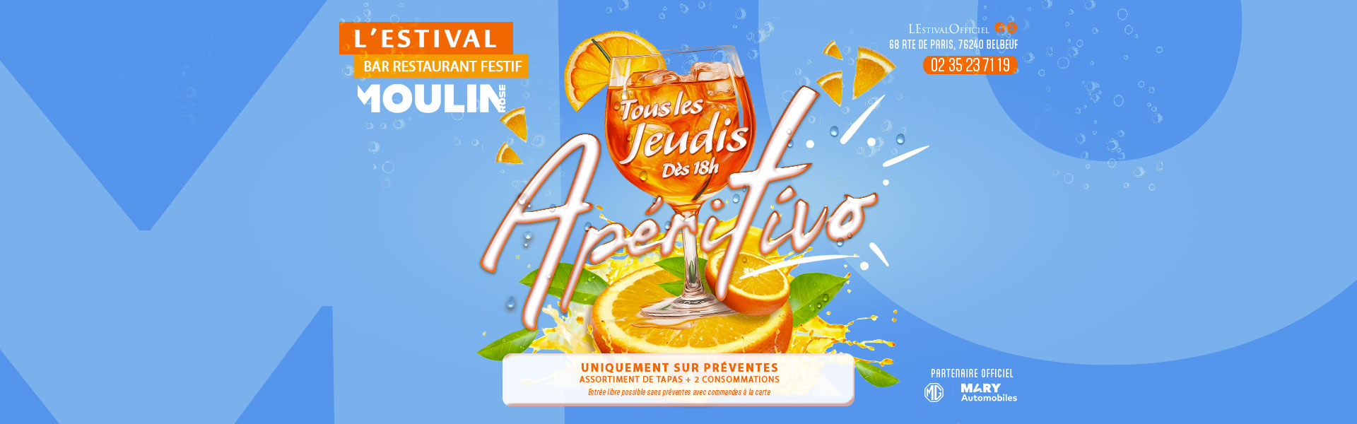 Offre Tapas Jeudi Aperitivo Restaurant l'Estival Moulin Rose